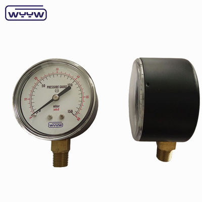 mbar inH2O Balas de baixa pressão manômetro de pressão 2,5&quot;