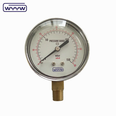 mbar inH2O Balas de baixa pressão manômetro de pressão 2,5&quot;