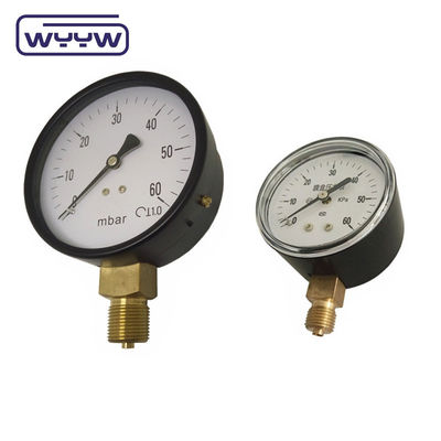 80 mm Kpa Mbar Bellows Pressômetro Manômetro de baixa pressão Conexão radial