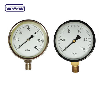 80 mm Kpa Mbar Bellows Pressômetro Manômetro de baixa pressão Conexão radial