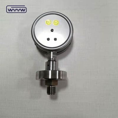 SS316 Pressímetro sanitário de silicone 100 mm 1,6% de precisão