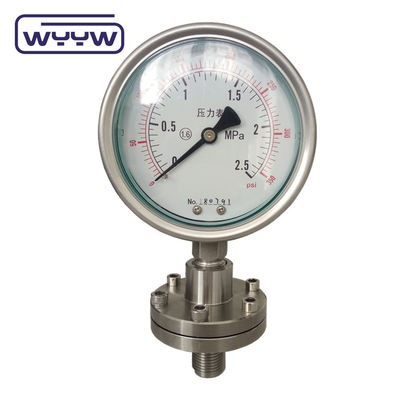 1/2 NPT BSP Baixa Pressão Diafragma Medidor de Pressão Aço Inoxidável