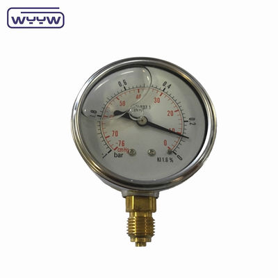 SS304 Caso Composto Medidor Medidor de Pressão Direção Radial -1-1bar -15-15psi 100mm Enchimento de óleo