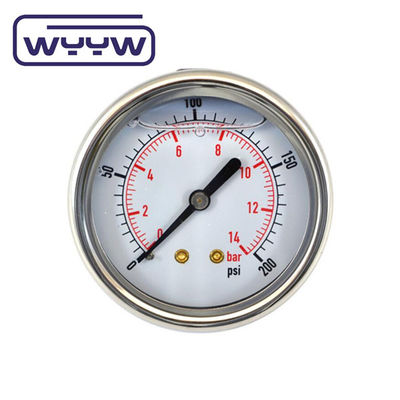 Axial Glicerina 63mm Composto Medidor de Pressão Hidráulico Medidor de Pressão de Água Tester Montador traseiro