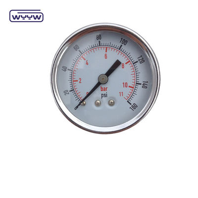 Uso em seco Sem óleo Montar Pressômetro 160 Psi Ar 60mm SS Pressômetro
