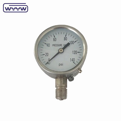 Gás natural seco oxigénio não usar entrada de fundo de petróleo 60mm borboleta de aço inoxidável tubo de manômetro de pressão