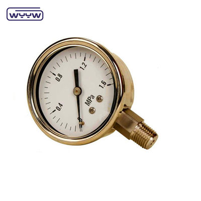 Gás natural seco oxigénio não usar entrada de fundo de petróleo 60mm borboleta de aço inoxidável tubo de manômetro de pressão