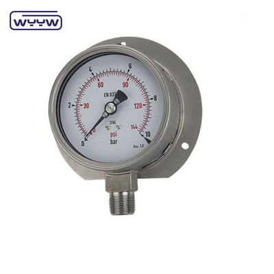 Equipamento hidráulico Medidor de pressão traseira de aço inoxidável 60 mm