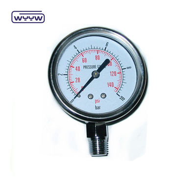 60mm Air Pressure Gauge de aço inoxidável Conexão de fundo de escala dupla