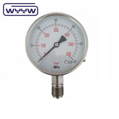 4&quot; Não usar óleo 100mm manômetro de pressão de ar manômetro de aço inoxidável material