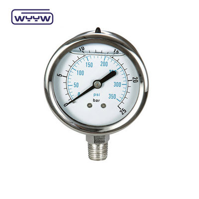 Manômetro de pressão de 250 bar com diâmetro de 60 mm EN 837-1