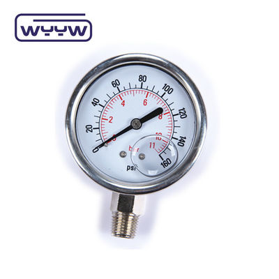 Manômetro de alta pressão 1/4 &quot;BSP 2,5 polegadas de enchimento de óleo de aço inoxidável 600bar manômetros de pressão hidráulica