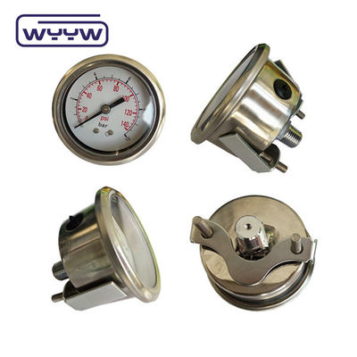 Manômetro axial de alta qualidade MPa/bar/kg Conexão traseira manômetro de pressão de aço inoxidável de 60 mm completo 304ss