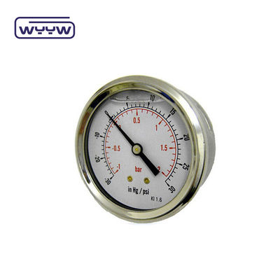 Manômetro axial de alta qualidade MPa/bar/kg Conexão traseira manômetro de pressão de aço inoxidável de 60 mm completo 304ss