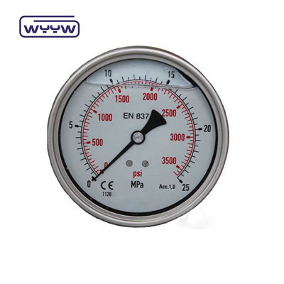 Manômetro axial de alta qualidade MPa/bar/kg Conexão traseira manômetro de pressão de aço inoxidável de 60 mm completo 304ss