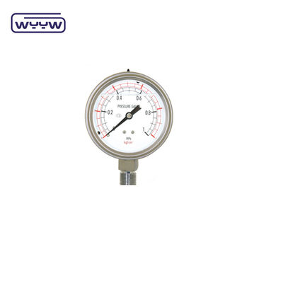 SS316 Manômetro de pressão de 63 mm de fundo com líquido