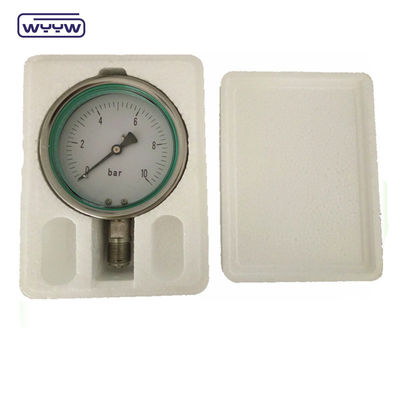 Material de aço inoxidável com manômetro de pressão de 60 mm de silicone