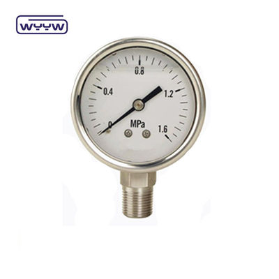 60mm SS304 Industrial líquido preenchido U tubo manômetro de pressão Bourdon tubo