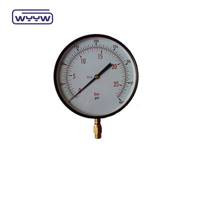 Pressímetro de teste de precisão de aço preto 150 mm Conexão inferior Alta precisão
