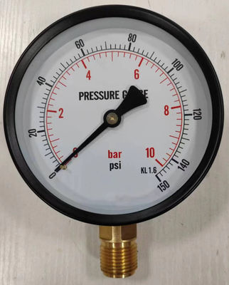 Manômetro de pressão econômico Bourdon Tube 16 Bar Psi Manômetro de gás e água