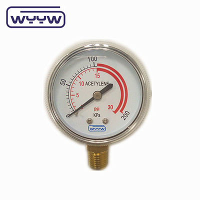 Medidor de pressão do conector NPT para oxigénio industrial CO2 Amônia