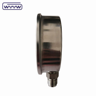 Ferramenta de medição de pressão profissional com punteiro de alumínio pintado de fio preto com preenchimento líquido 1/2'PT/NPT/G/M