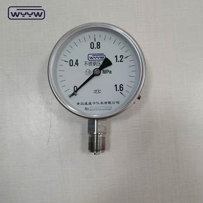 100 mm de diâmetro SS304 Pressômetro seco com ±1,6% de precisão Classe alternativa