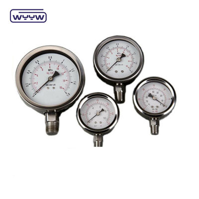 63mm Diâmetro ± 2,5% Classe de precisão Todos os medidores de pressão de aço inoxidável Aceita serviço OEM
