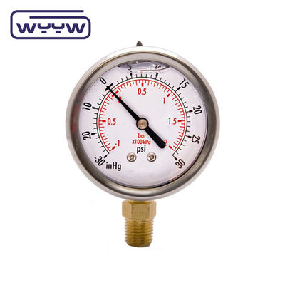 2Instrumentos de medição de vácuo de tamanho de mostrador de 5 polegadas para compressão de 30 inHG vácuo através de 15000psi