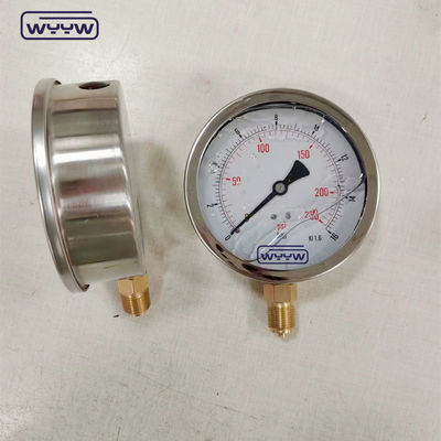 Manômetro do manômetro de pressão do material de movimento de latão com tamanho de conexão BSP e material de tubo de bronze de Bourdon de fósforo