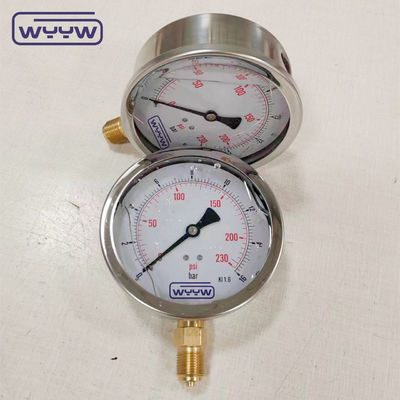 Manômetro do manômetro de pressão do material de movimento de latão com tamanho de conexão BSP e material de tubo de bronze de Bourdon de fósforo