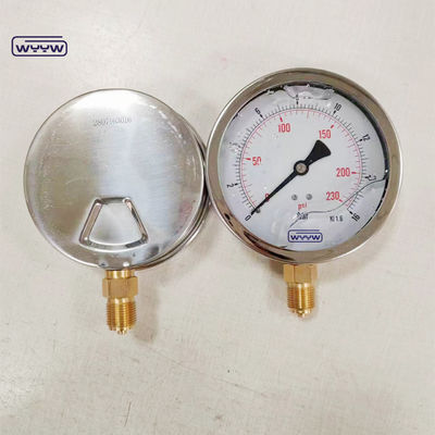 Manômetro do manômetro de pressão do material de movimento de latão com tamanho de conexão BSP e material de tubo de bronze de Bourdon de fósforo