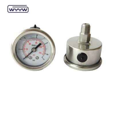Tubos Bourton de aço inoxidável com manômetro de pressão líquido 63 mm 100 mm 150 mm