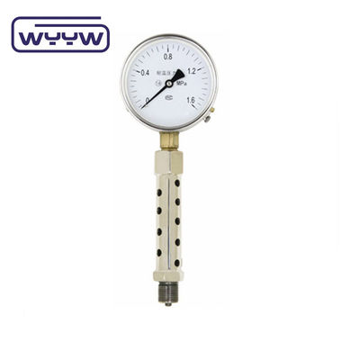 Medidor de pressão de alta temperatura NPT de 1/2 polegada com janela de vidro segura e janela de plástico