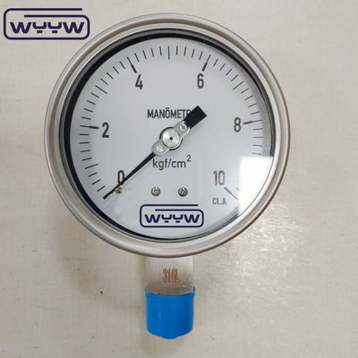Baioneta Ss304 Caixa ss316 Filamento Glicerina Preenchido Vidro de Segurança Medidor de Pressão com indicador de ajuste
