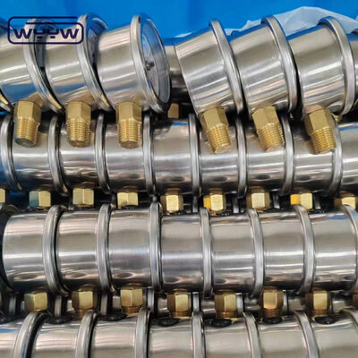 Stainless Steel 50mm Glycerine Filled Liquid Filled Pressure Gauge with Bottom Mount 14Bar/200Psi