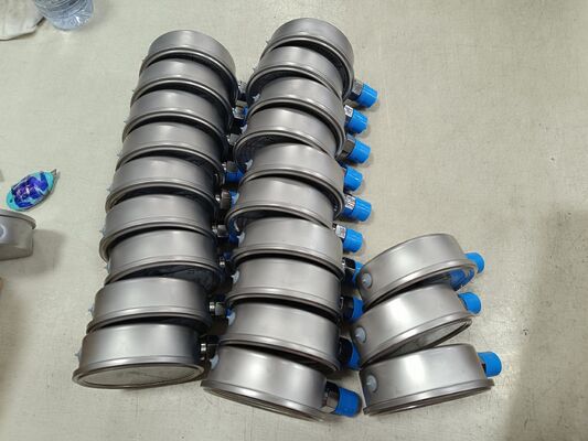 Medidor de pressão hidráulico de 100 mm de 4 polegadas com 0-2.5MPa/0-25kgf/cm2 e design resistente a choques