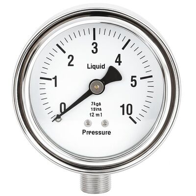 Medidor de pressão hidráulico de 100 mm de 4 polegadas com 0-2.5MPa/0-25kgf/cm2 e design resistente a choques