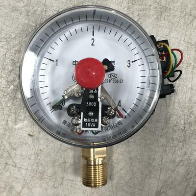 Medidor de pressão elétrico de contacto de 4 polegadas (100 mm) com controlo de limite duplo e 380 V 10 V a para automação