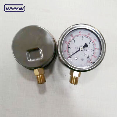 Medidor de pressão da bomba de lama de 63 mm com caixa de aço inoxidável e faixa de pressão personalizável