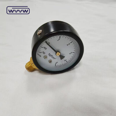 60mm Dial Size Black Steel Case Bottom Mount Pressure Gauge Gas Pressure Meter